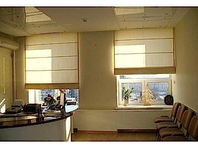 Римские шторы в офис фото в интерьере пример 2056