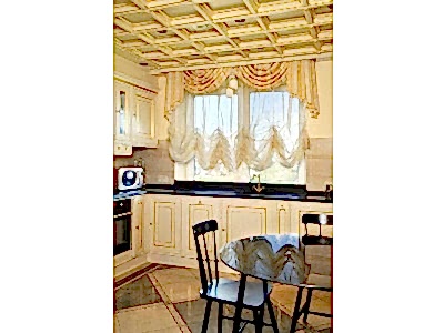 Австрийские шторы на кухне фото в интерьере пример 249