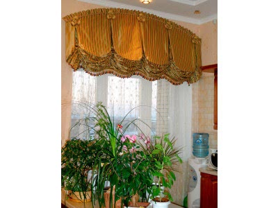 Австрийские шторы на кухне фото в интерьере пример 157