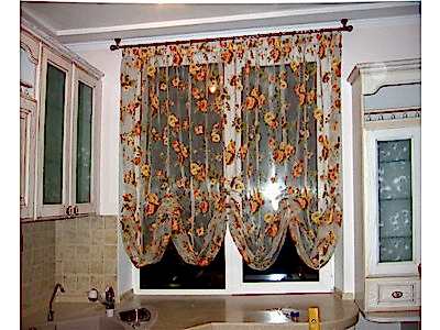 Австрийские шторы на кухне фото в интерьере пример 187