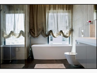 Австрийские шторы в ванной комнате фото в интерьере пример 370