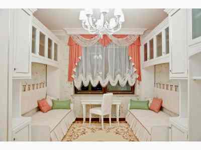 Австрийские шторы в детской комнате фото в интерьере пример 335