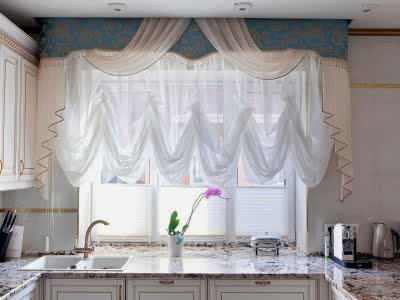 Австрийские шторы на кухне фото в интерьере пример 331