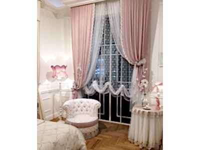 Австрийские шторы в детской комнате фото в интерьере пример 324