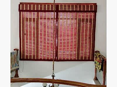 Бамбуковые шторы в коттедже фото в интерьере пример 1739