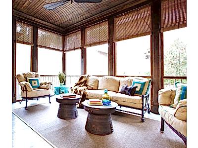 Бамбуковые шторы в коттедже фото в интерьере пример 1737