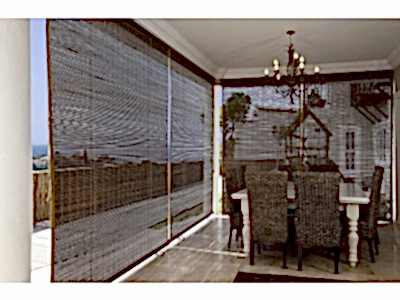 Бамбуковые шторы в коттедже фото в интерьере пример 1736