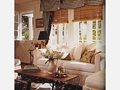 Бамбуковые шторы в коттедже фото в интерьере пример 1711