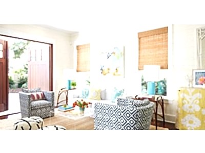 Бамбуковые шторы в гостиной фото в интерьере пример 1753