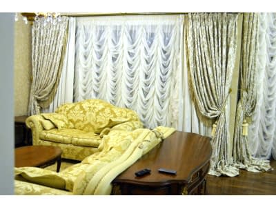 Французские шторы в гостиной фото в интерьере пример 758