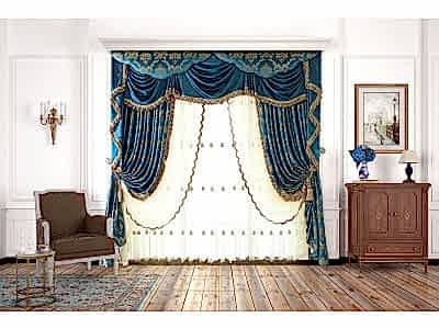 Классические шторы в гостиной фото в интерьере пример 712