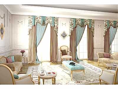 Классические шторы в гостиной фото в интерьере пример 659