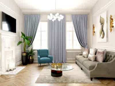 Классические шторы в гостиной фото в интерьере пример 658