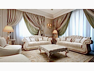 Классические шторы в гостиной фото в интерьере пример 633