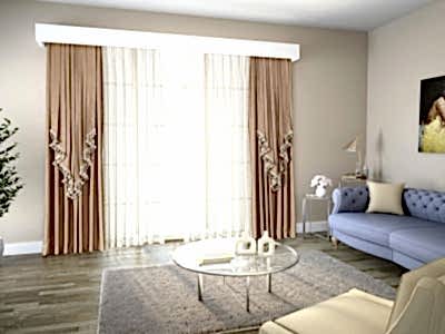 Классические шторы в гостиной фото в интерьере пример 615