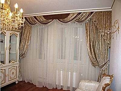 Классические шторы фото в интерьере пример 560