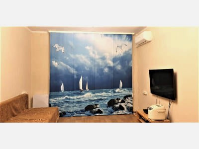 Японские шторы на балкон и лоджию фото в интерьере пример 2442