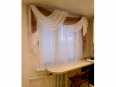 Тюлевые шторы на кухне фото в интерьере пример 2471