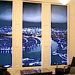 Рулонные шторы в гостиной фото в интерьере пример 1587