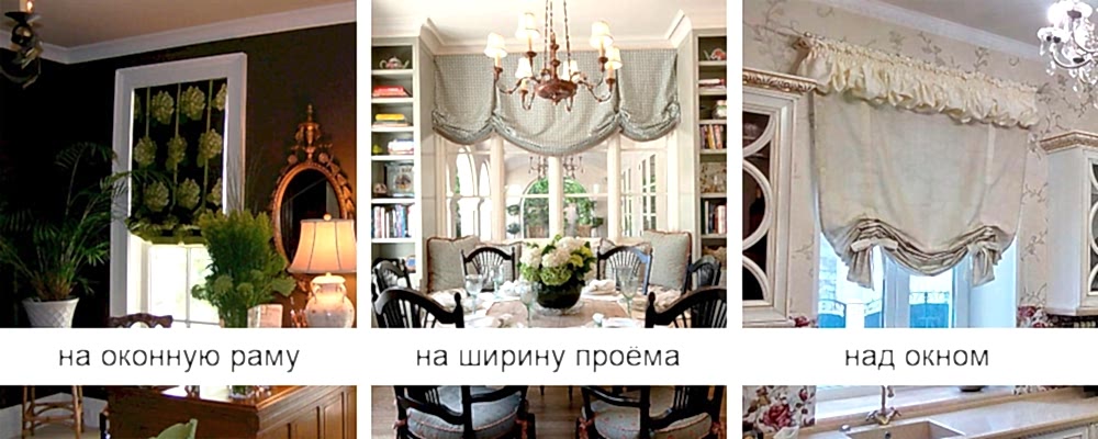 Варианты крепления лондонских штор